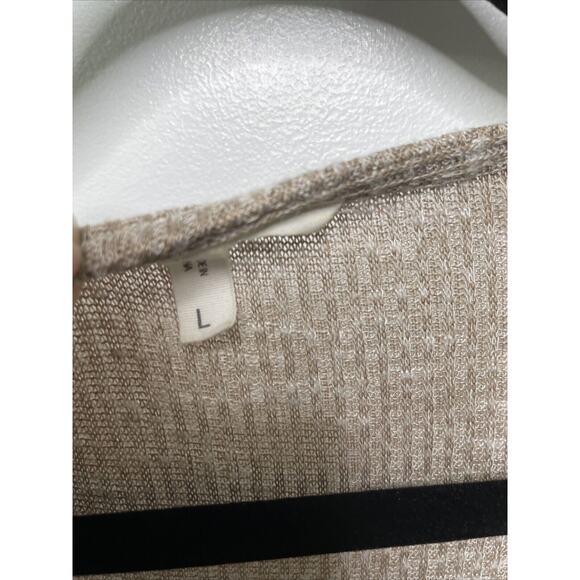 Maurices Women's Cardigan Beige Brown Pockets Ribbed Lagenlook Cottage Grandpa L - Picture 7 of 12